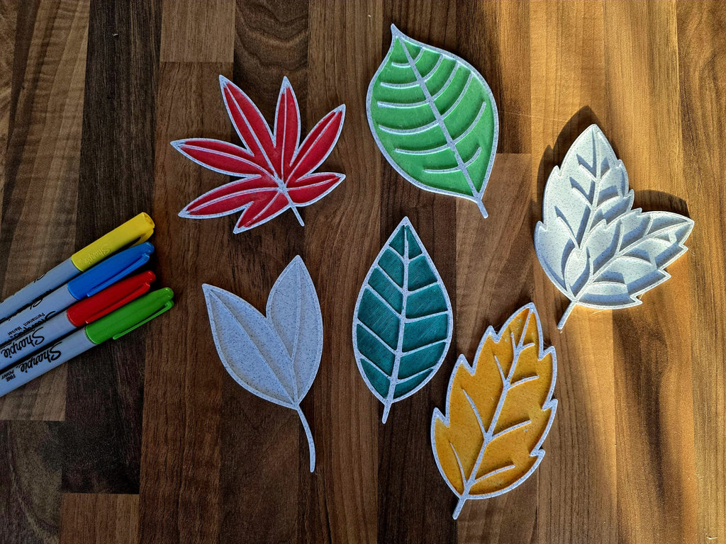 Leaves Botanical Spring Fall Coloring Set Floral