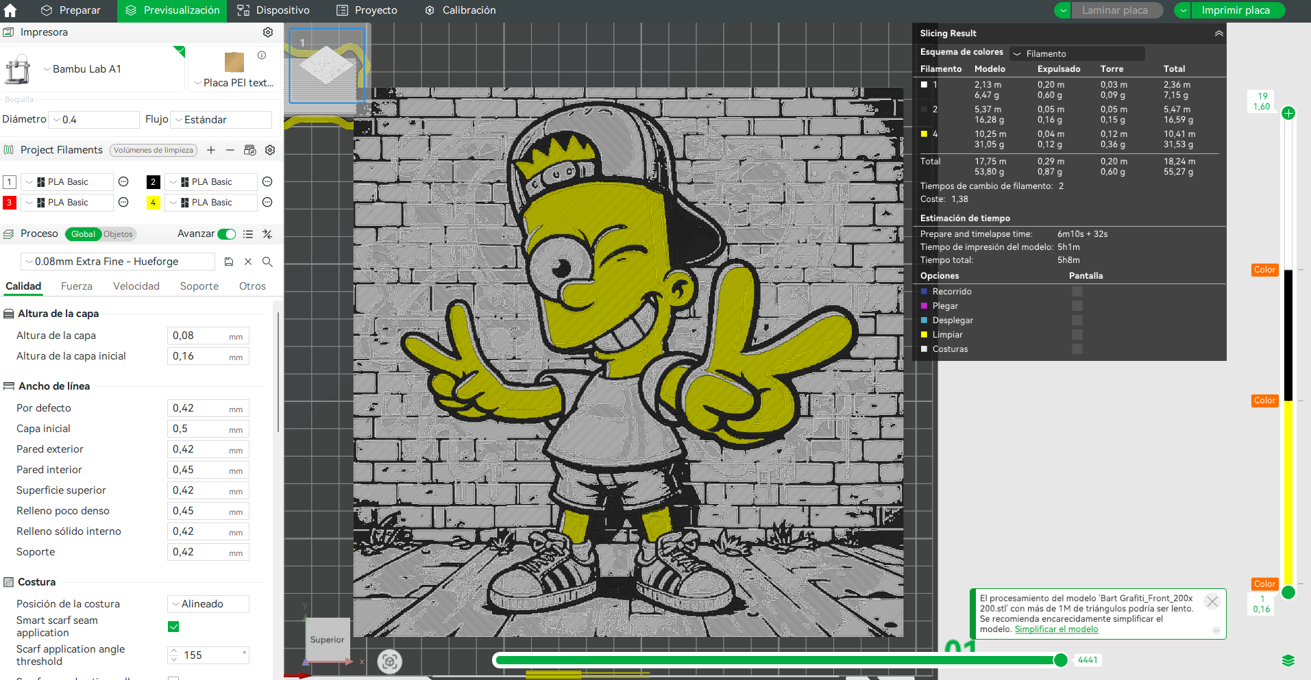 Hueforge Bart Simpson