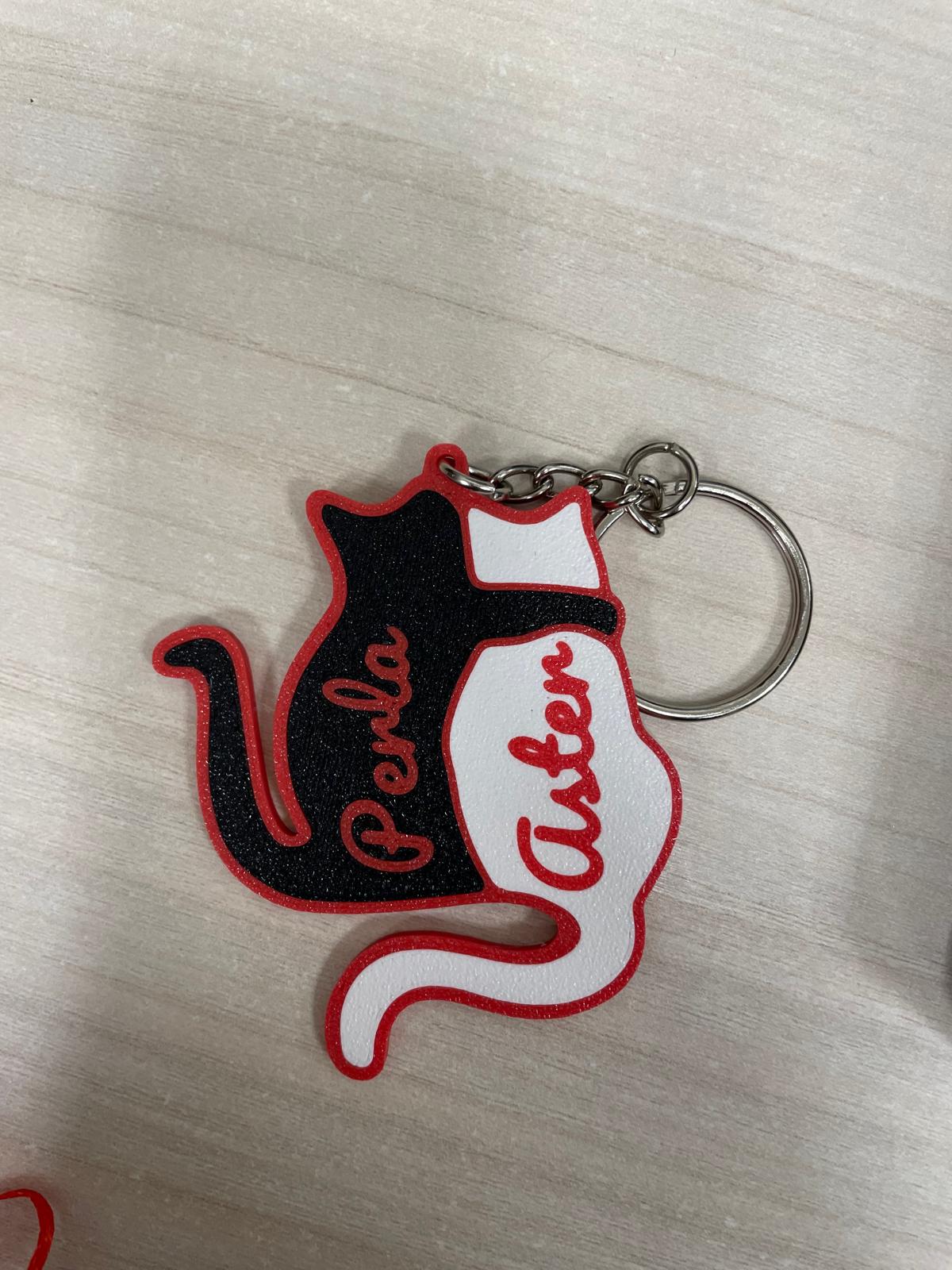 Customizable Hugging Cat Keychain