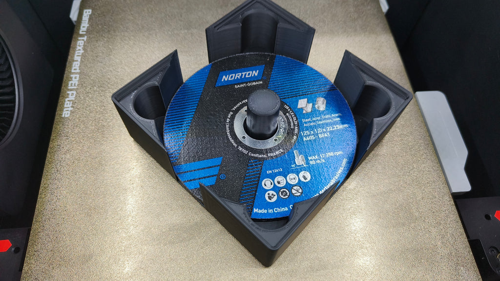 Gridfinity angle grinder disk holder - 125mm