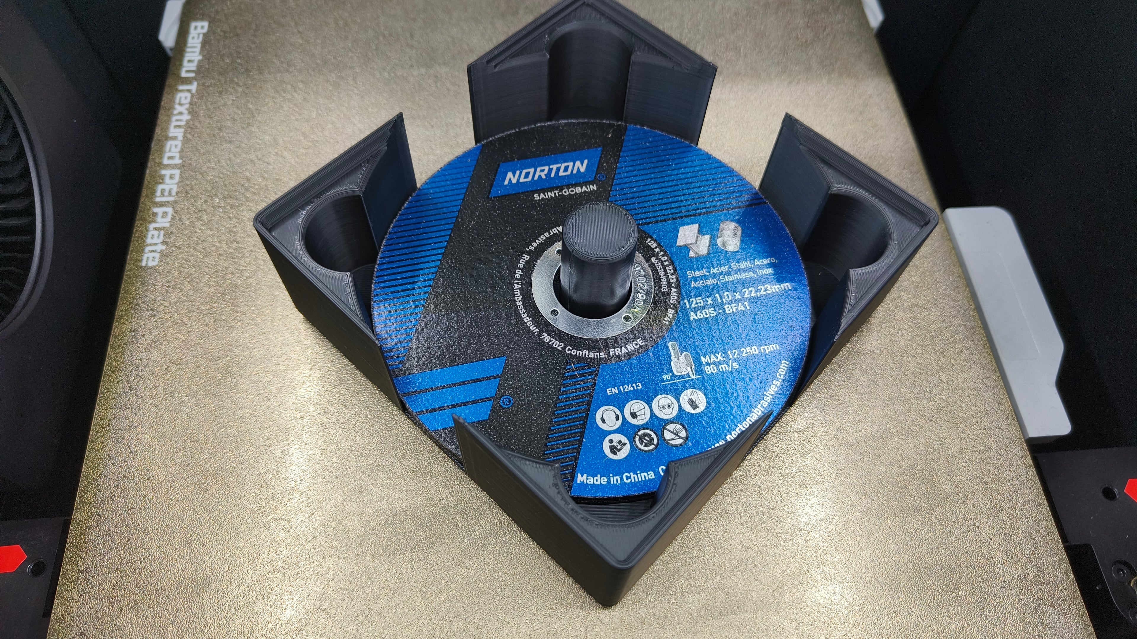 Gridfinity angle grinder disk holder - 125mm
