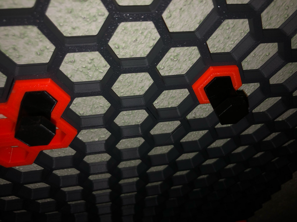 Hook with 30° angle (for hanging up drones in my case) - Honeycomb storage wall