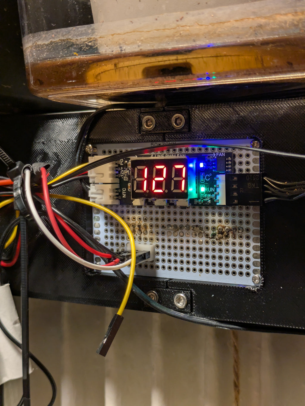 Dual PC fan bracket with room for proto board