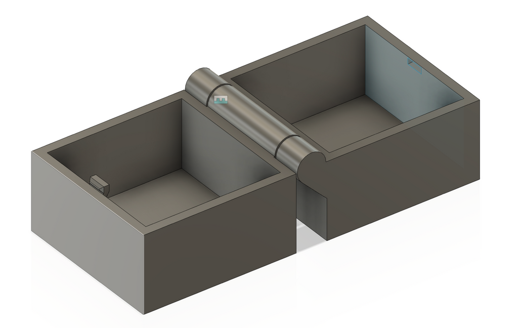 50X50X50mm Box with hinge and lock clip