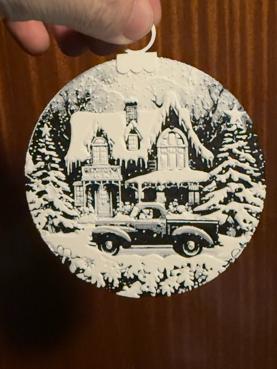 Christmas landscape to hang ,Christmas ball