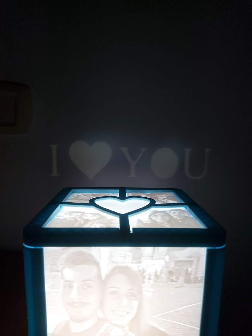 BOX LITOFANIA CON SCRITTA PERSONALIZZABILE
