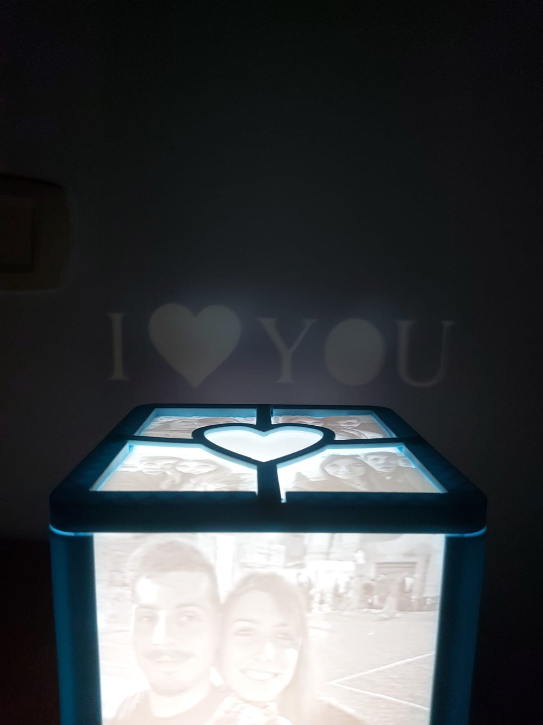 BOX LITOFANIA CON SCRITTA PERSONALIZZABILE