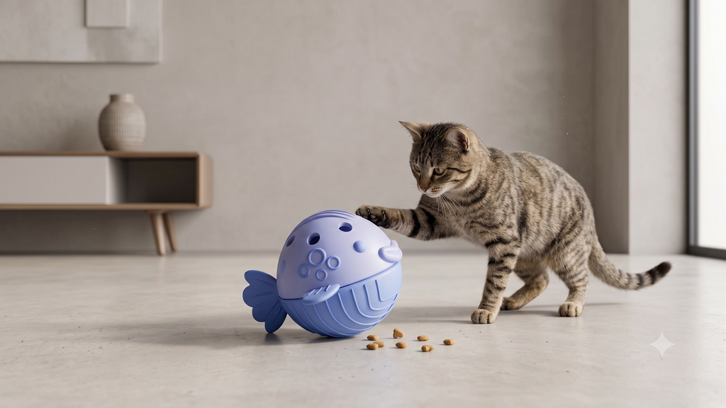 WobbleFish: 3D Interactive Cat Treat Dispenser Toy