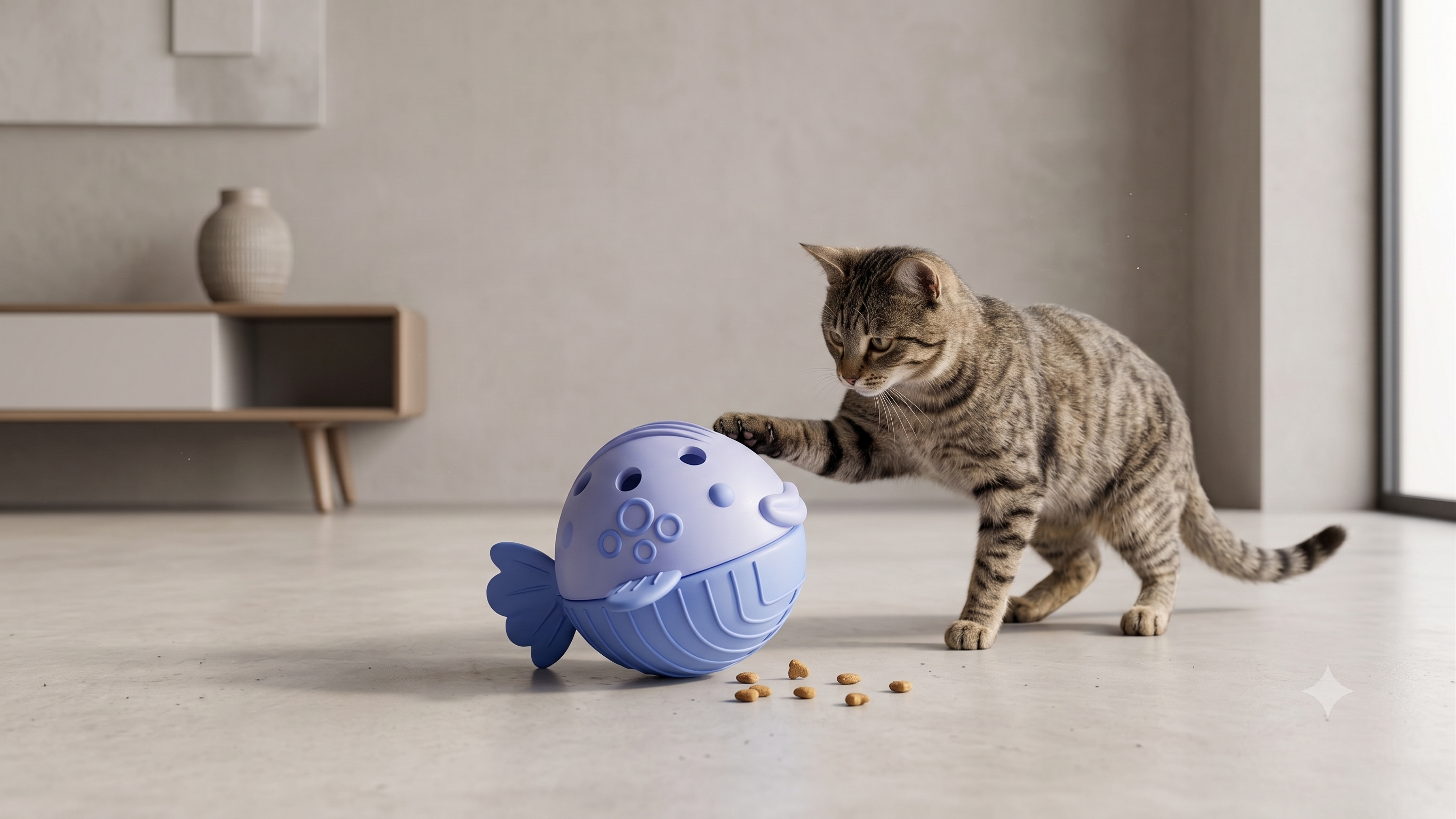 WobbleFish: 3D Interactive Cat Treat Dispenser Toy