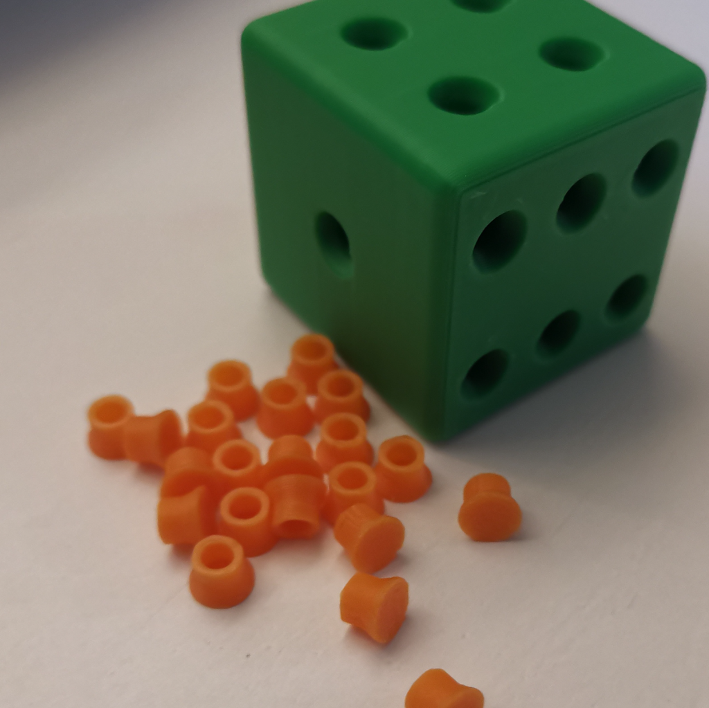 Big dice with rivets