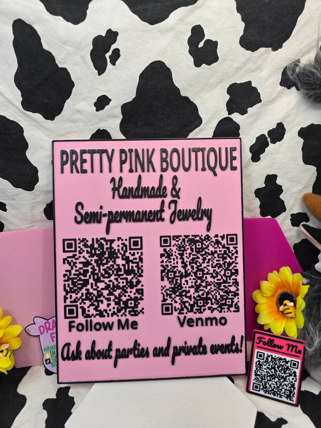 Custom QR Code Sign/Vendor Display/Table Display