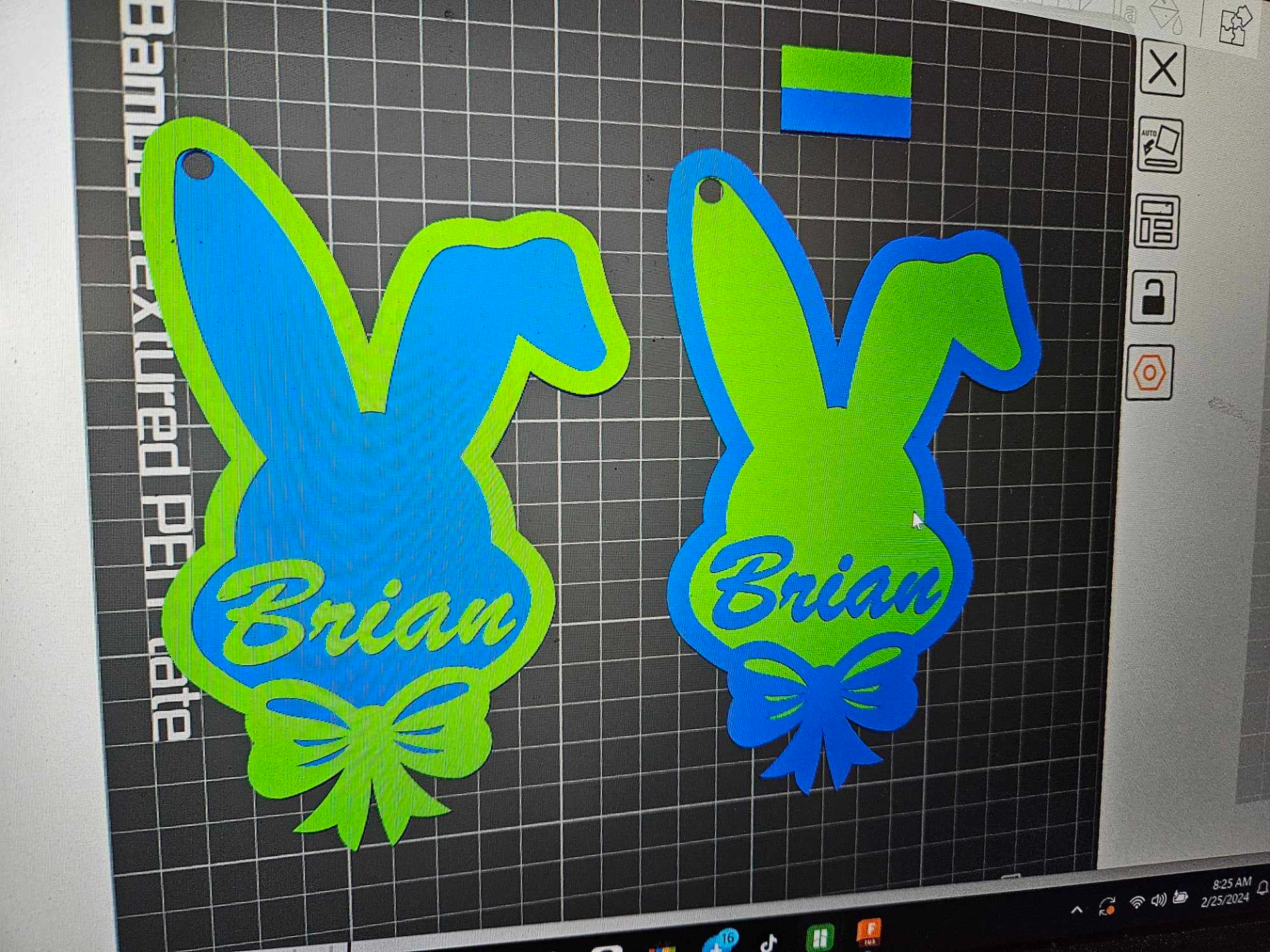 Easter bunny gift tag female