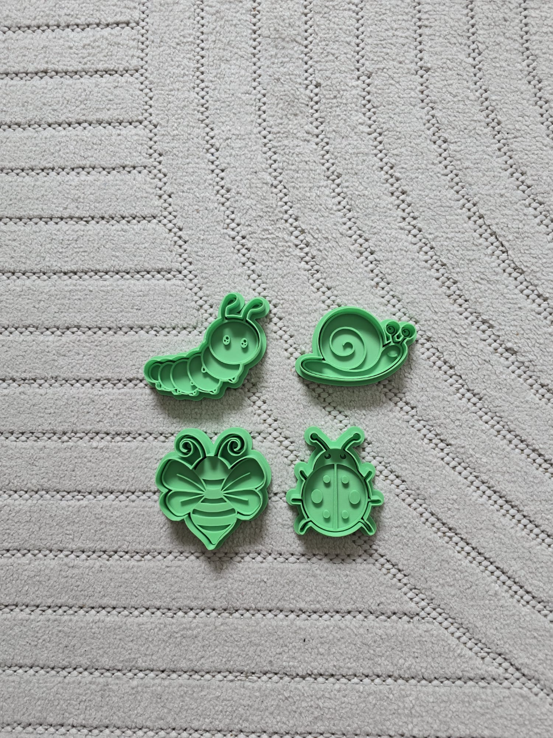 Cute Bug Insect Cookie Cutter Stamp Playdoh Set