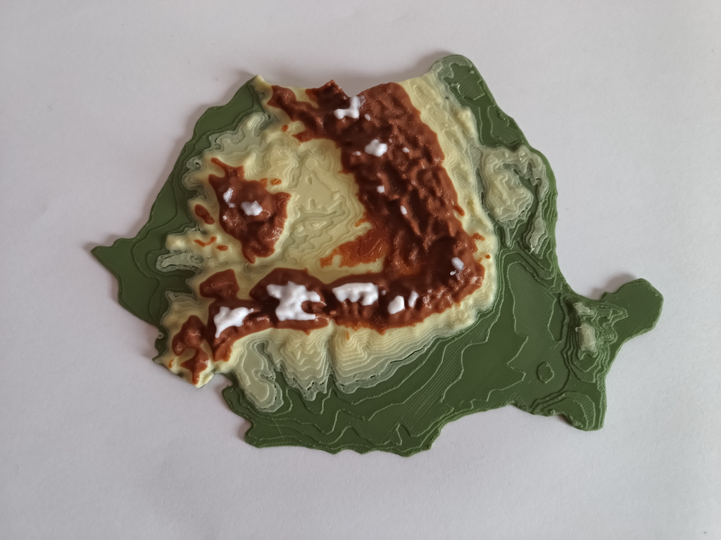 Terrain Map - Colored - Romania - No AMS Nedded