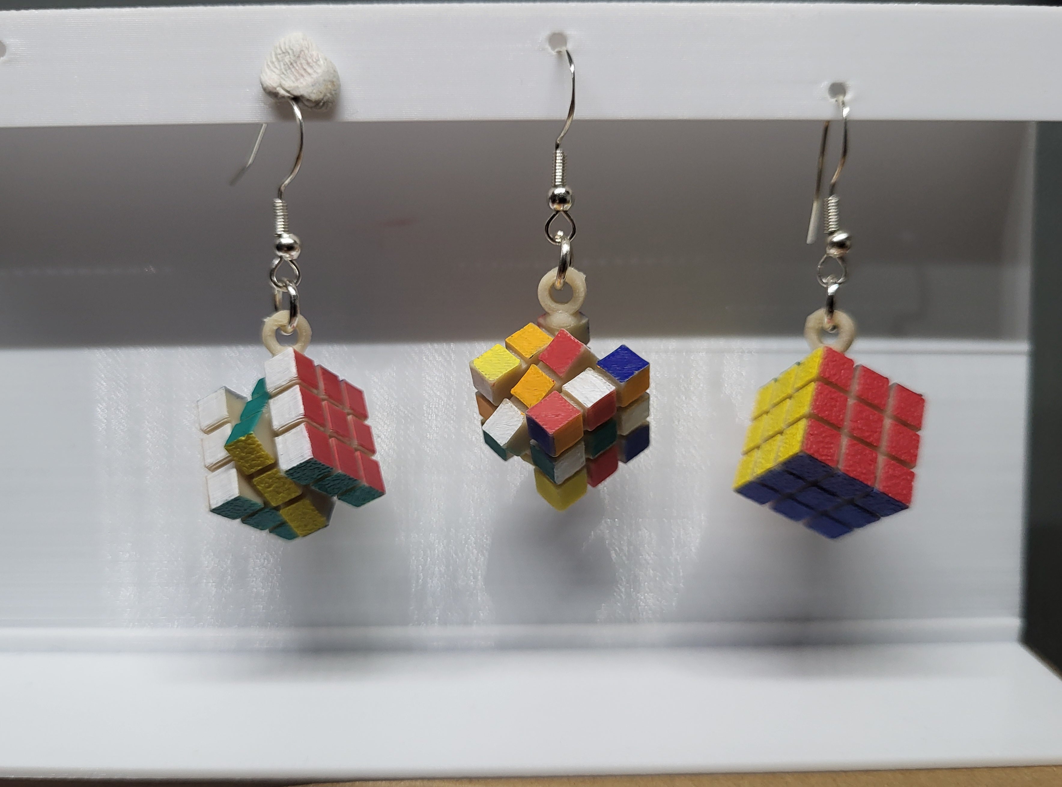 rubiks cube earrings