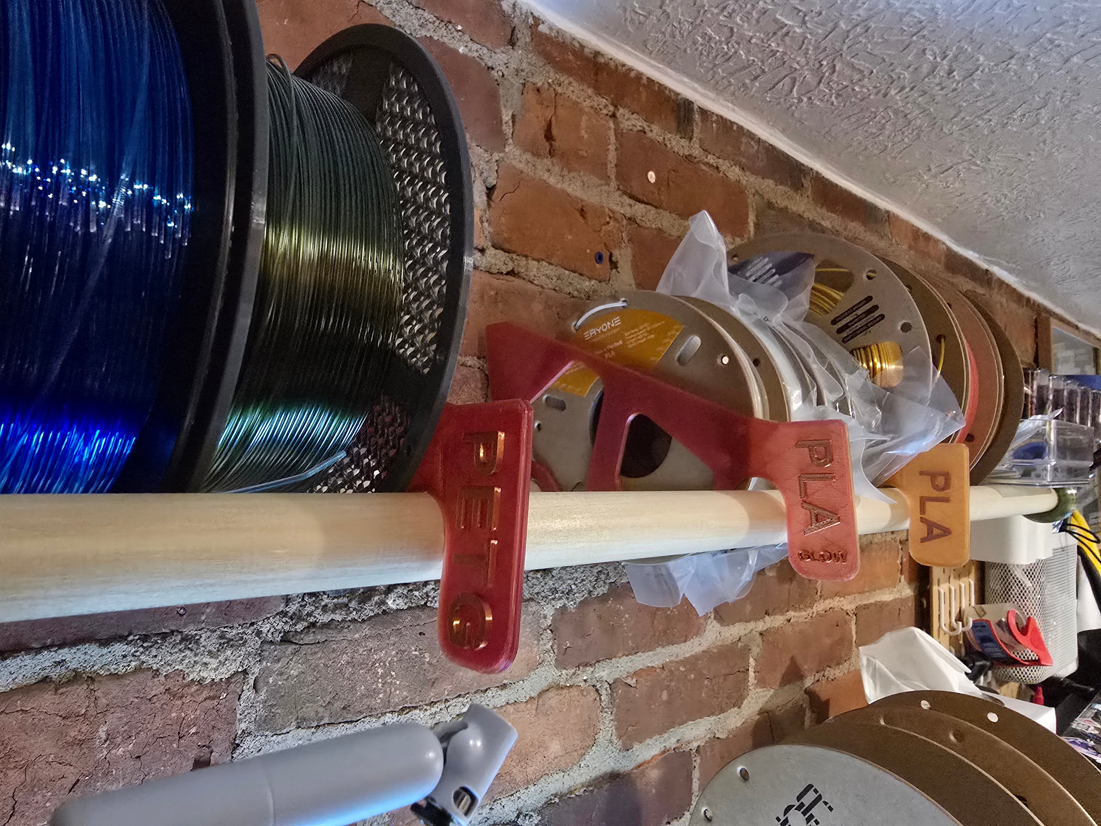 Filament Rack Labelled Divider for 1" Dowel Rack