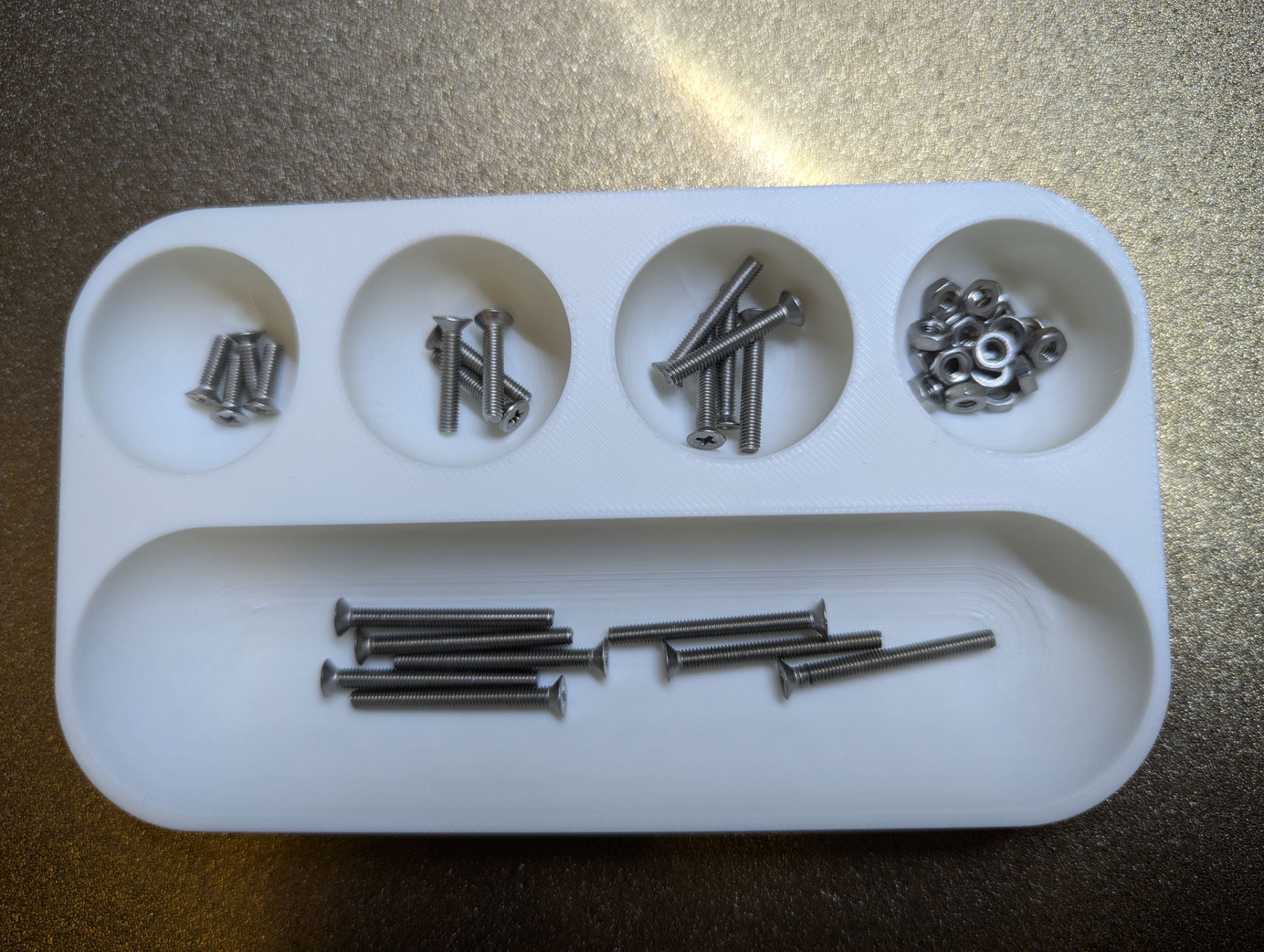 Domed parts tray
