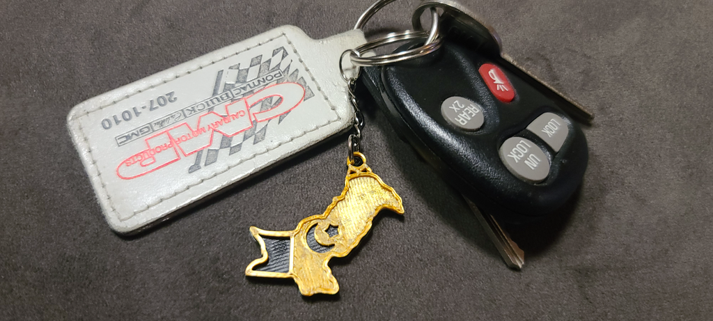 Pakistan Keychain Dual Color NO AMS Required