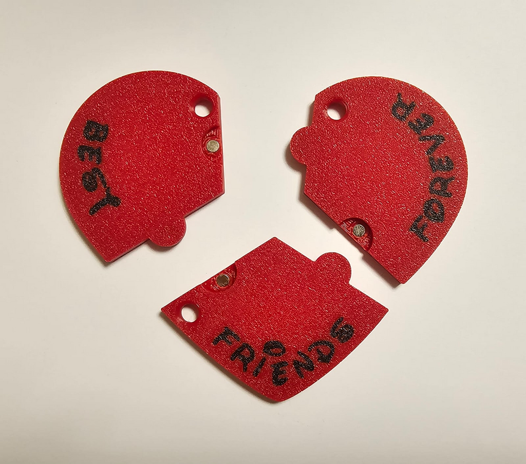 heart magnetic keychain best friends forever