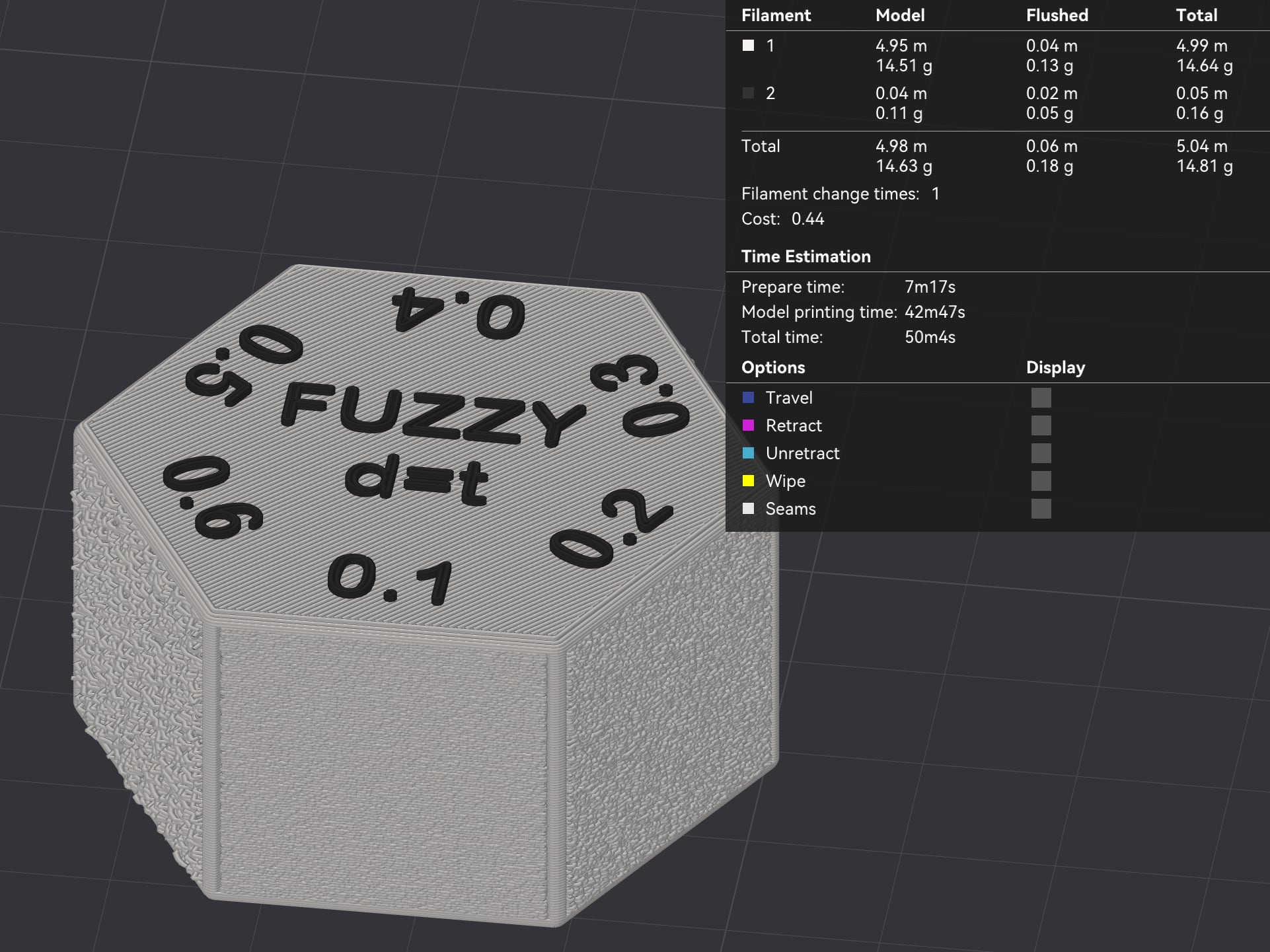 Fuzzy Skin Test Hexagon