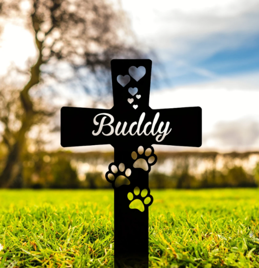 RIP Doggy - Customizable memorial cross for dogs