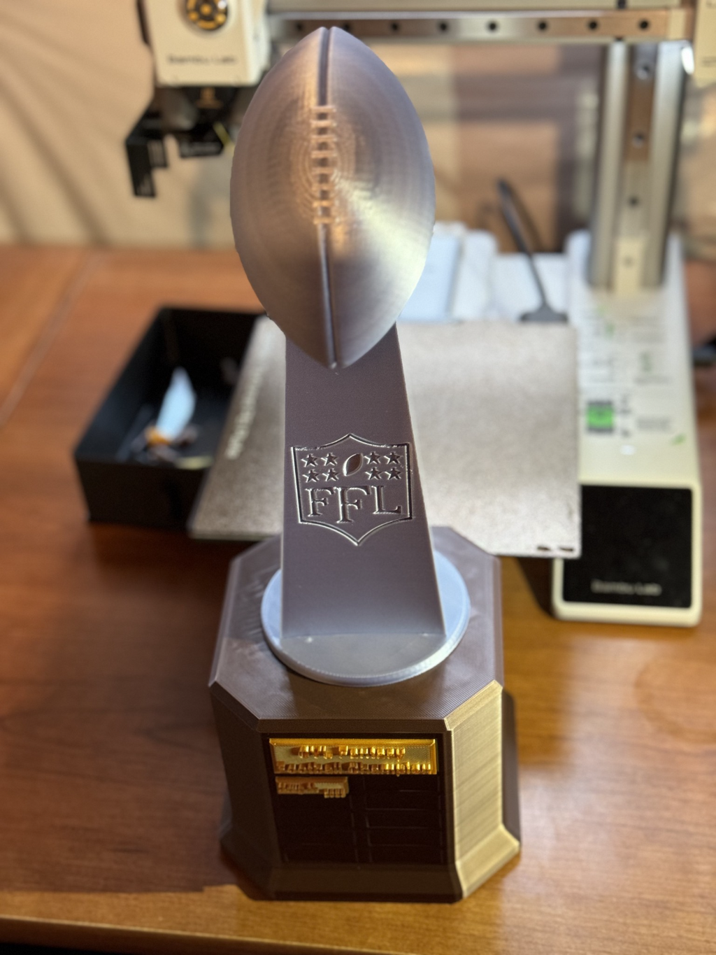Fantasy Football League Trophy with nameplates