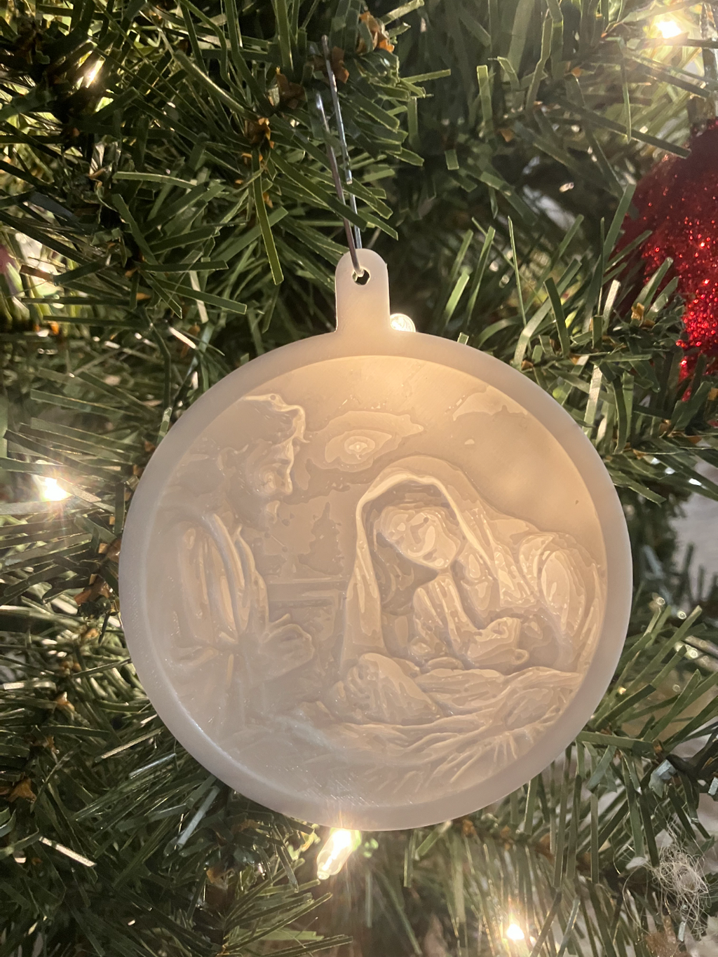 Manger Scene Lithophane Ornament