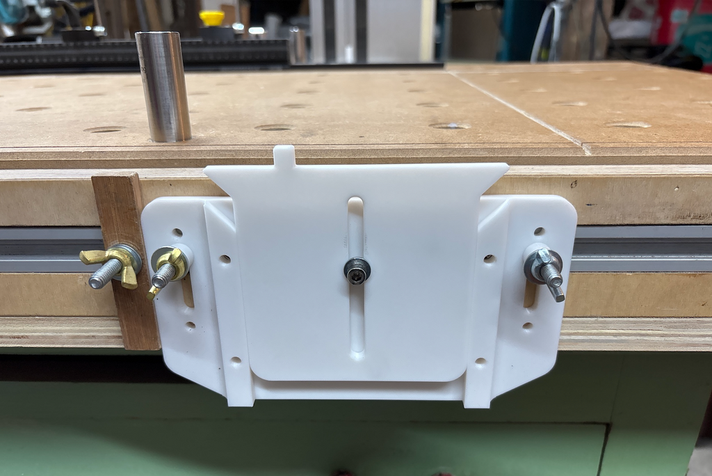 Rail Hinge for track saw and MFT-style workbench