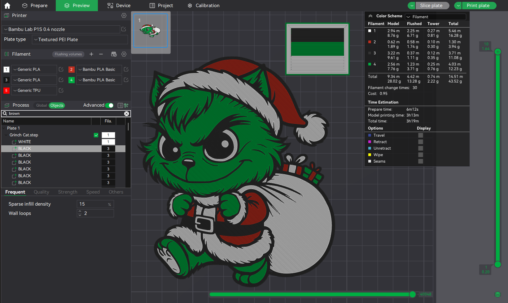 Grinch Cat Christmas Decoration