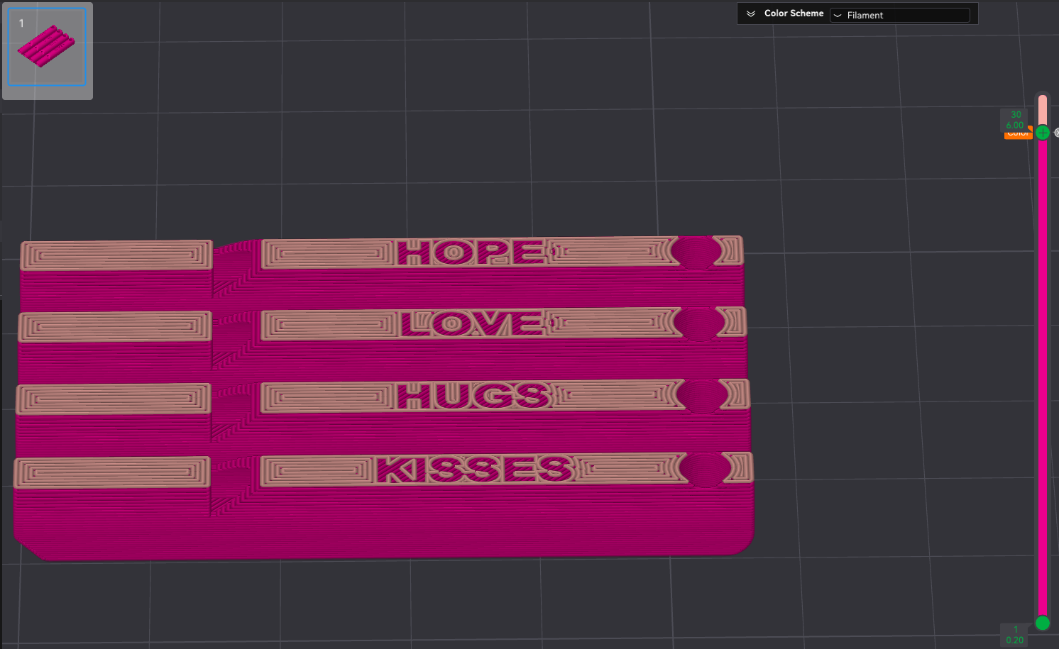 Valentines Ed HOPE, LOVE, HUGS, and KISSES Whistle