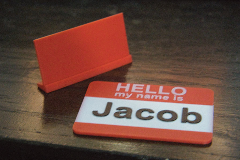 Customizable Name Badge + Stand (Parametric)