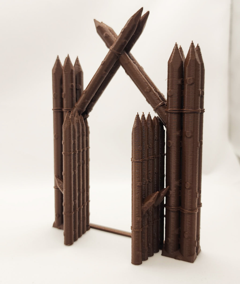 Medieval Palisade Gate & Arch - Print in Place - No Supports
