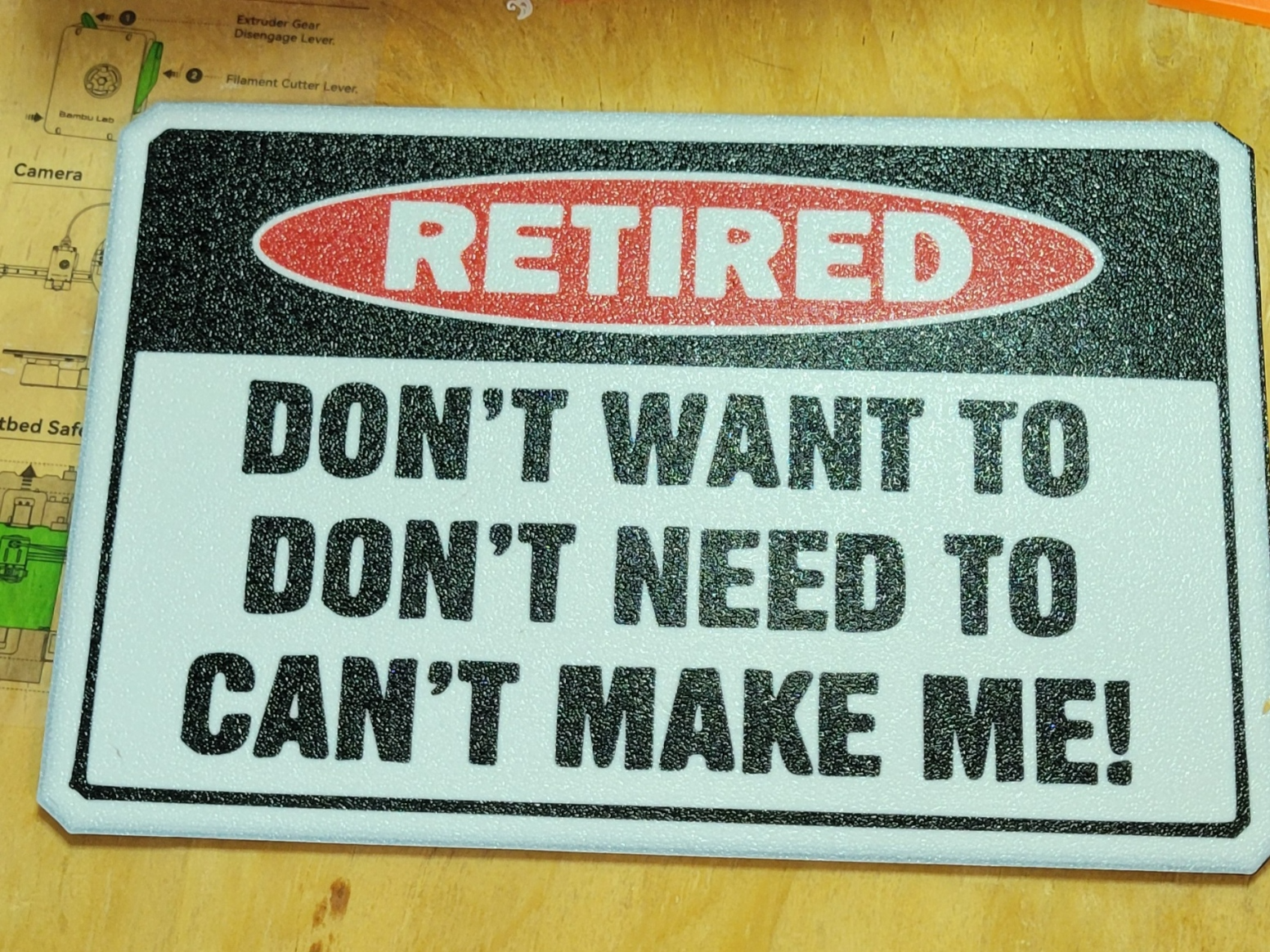 retired sign face down needs ams
