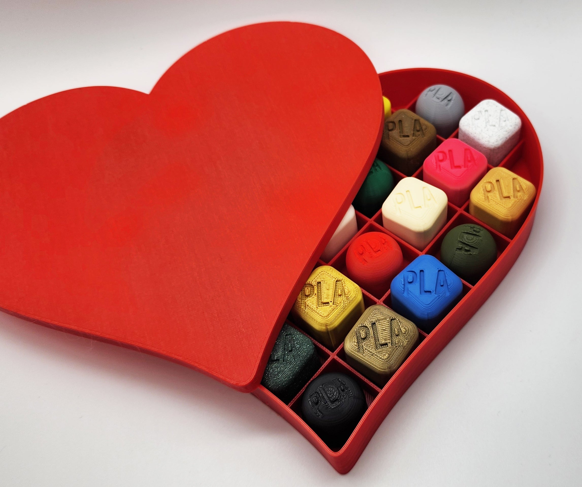 Filament Swatch Heart Candy Box