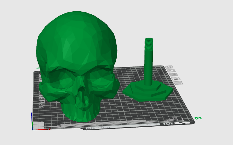 skull with stand