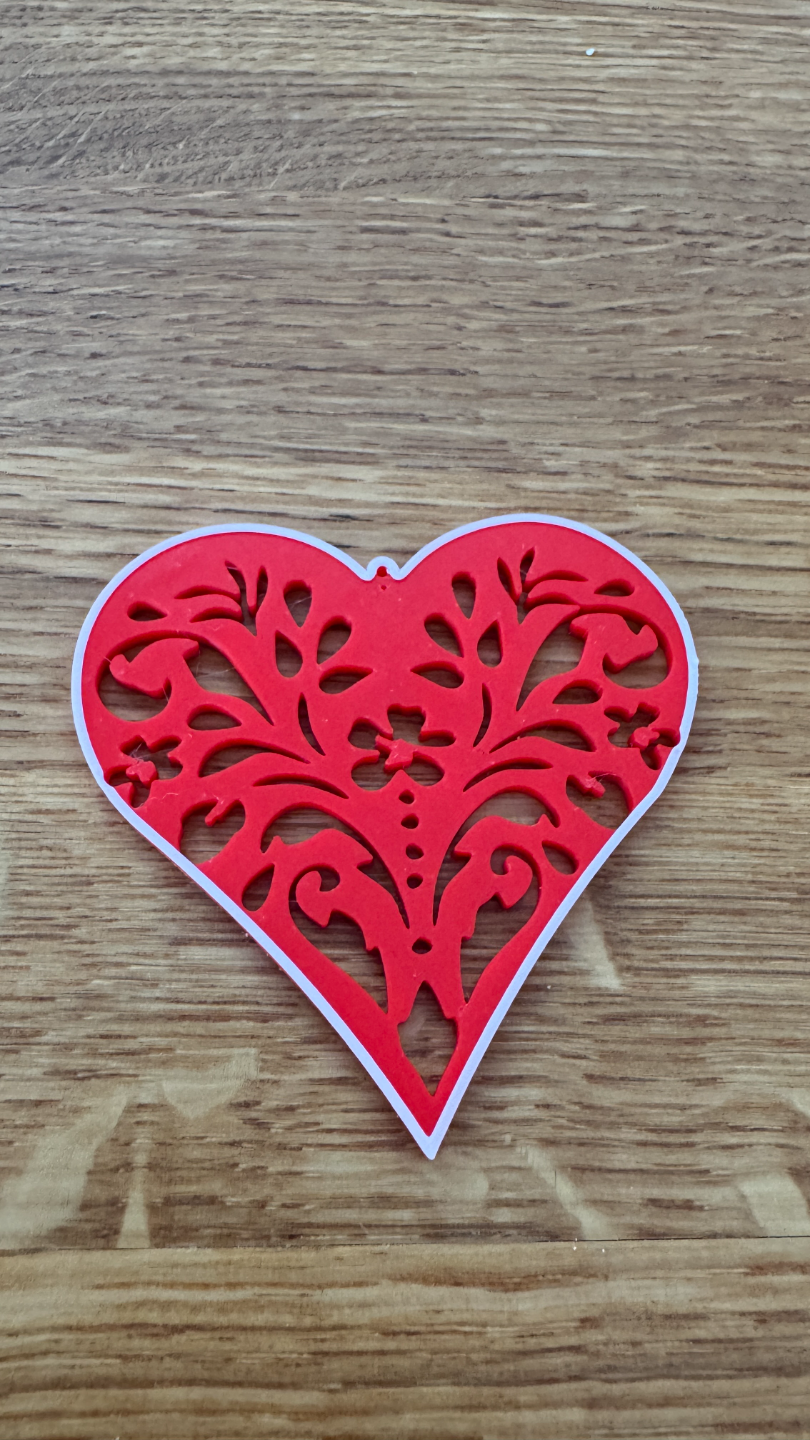 Heart Shaped ornaments set -Two color & Easy print