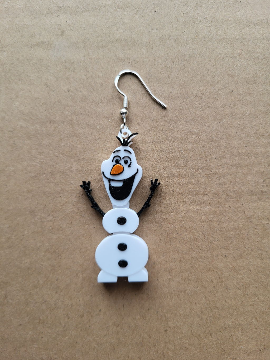 olaf articulated xmas earrings and keyring