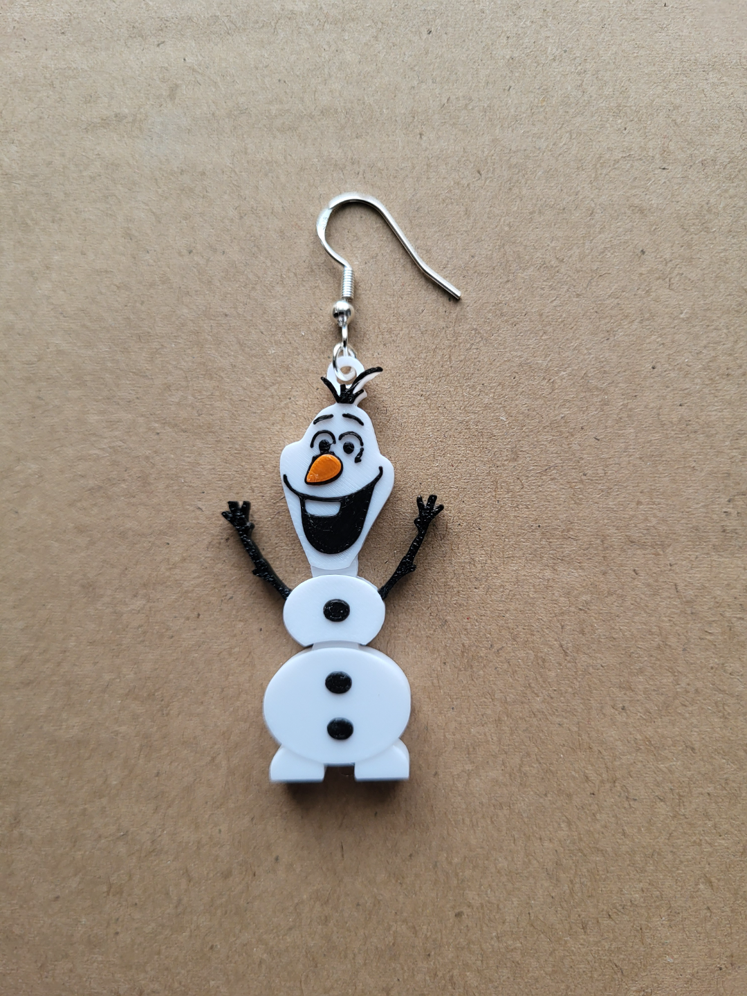 olaf articulated xmas earrings and keyring