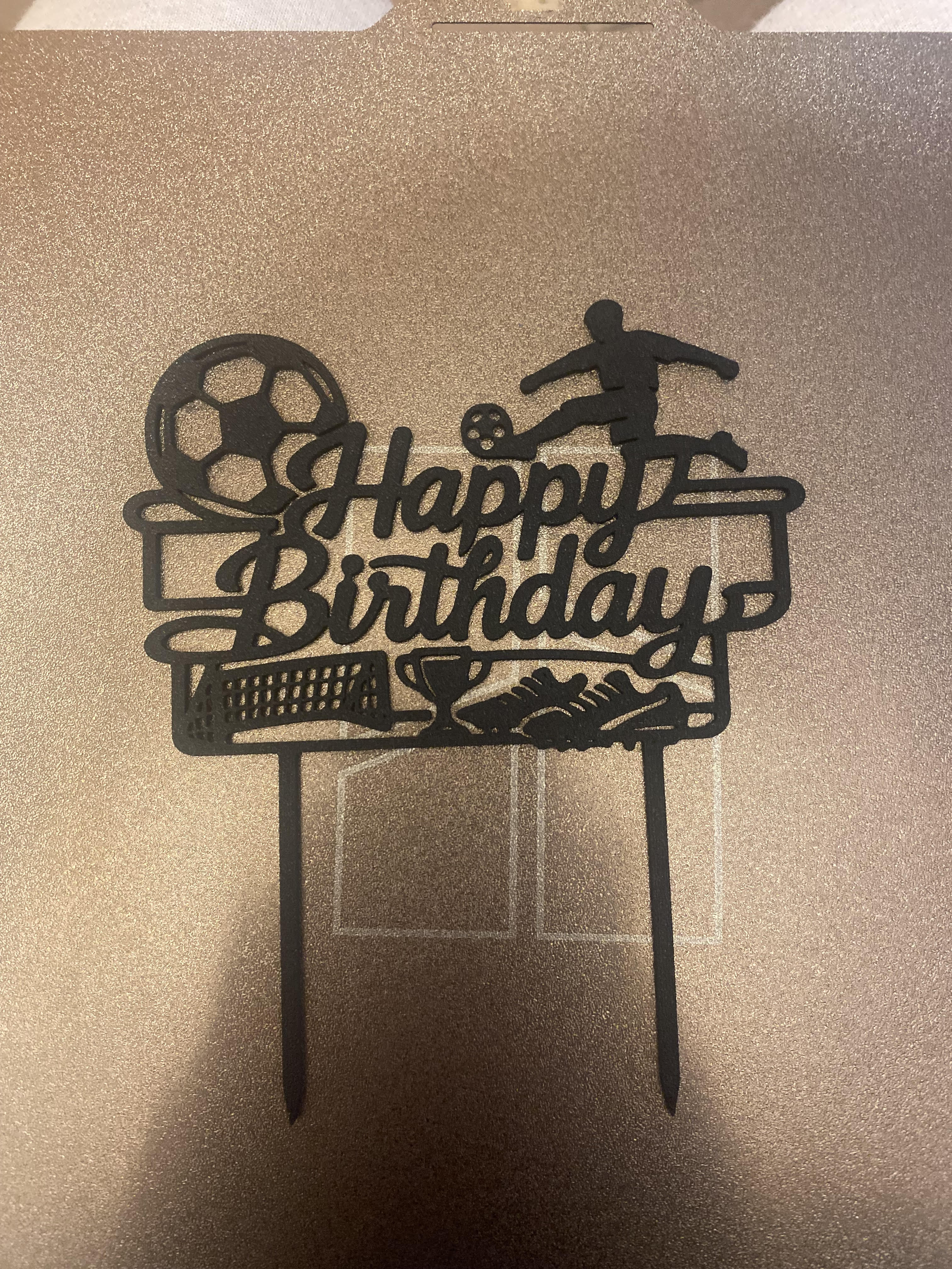 Happy Birthday Soccer Cake Topper