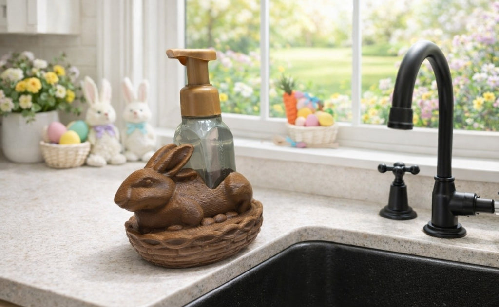 Bunny on a Basket Hand Soap Holder