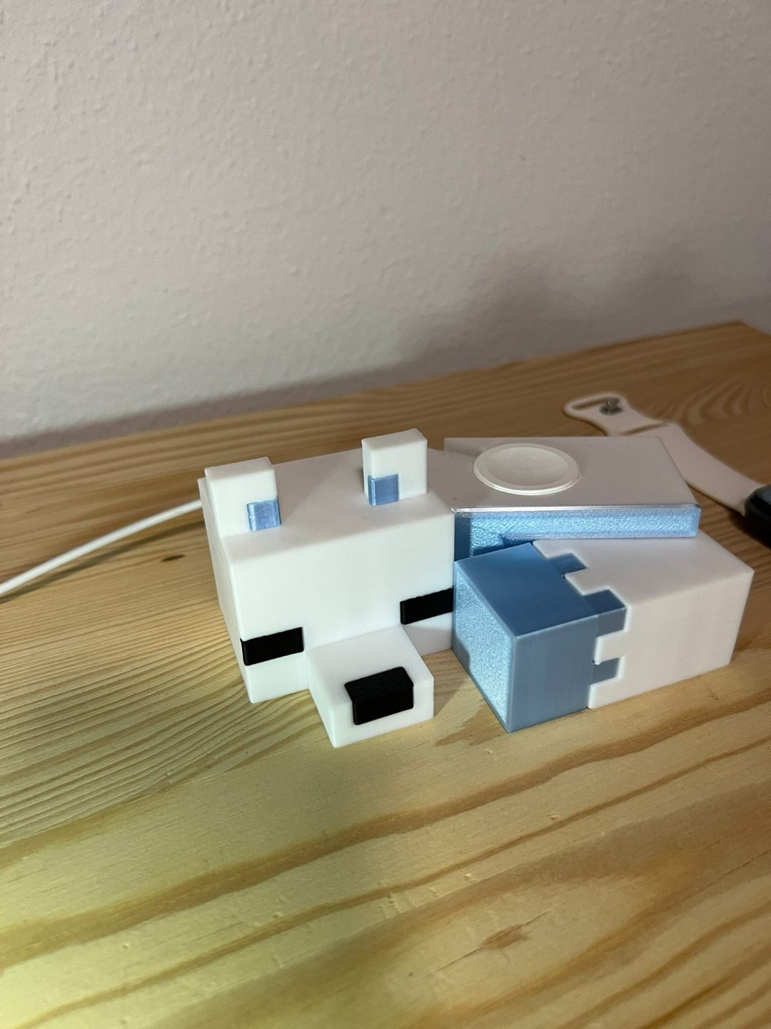 Sleeping Arctic Fox Apple Watch Stand - Minecraft