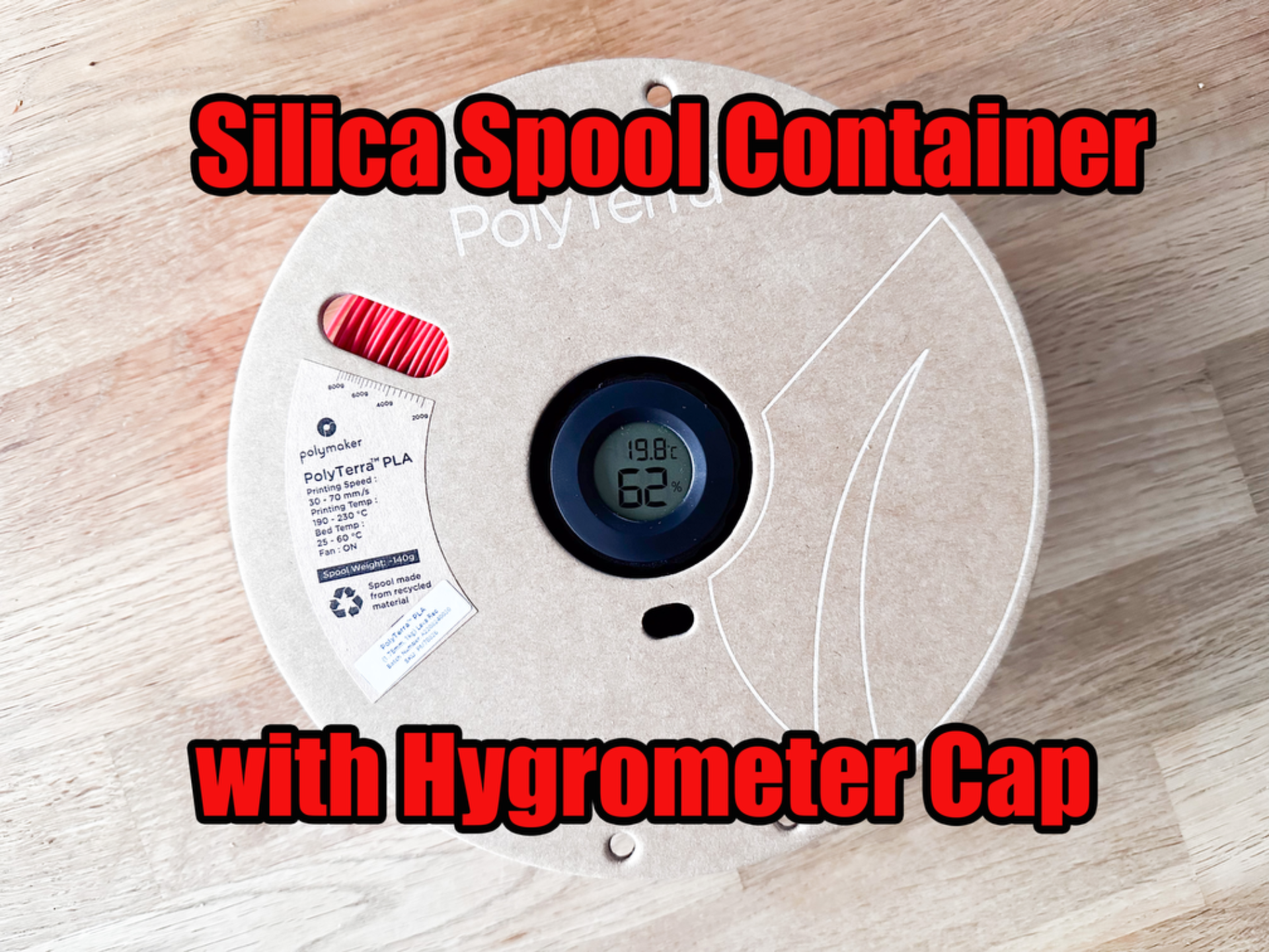 Silica Gel Spool Container + Hygrometer Cap