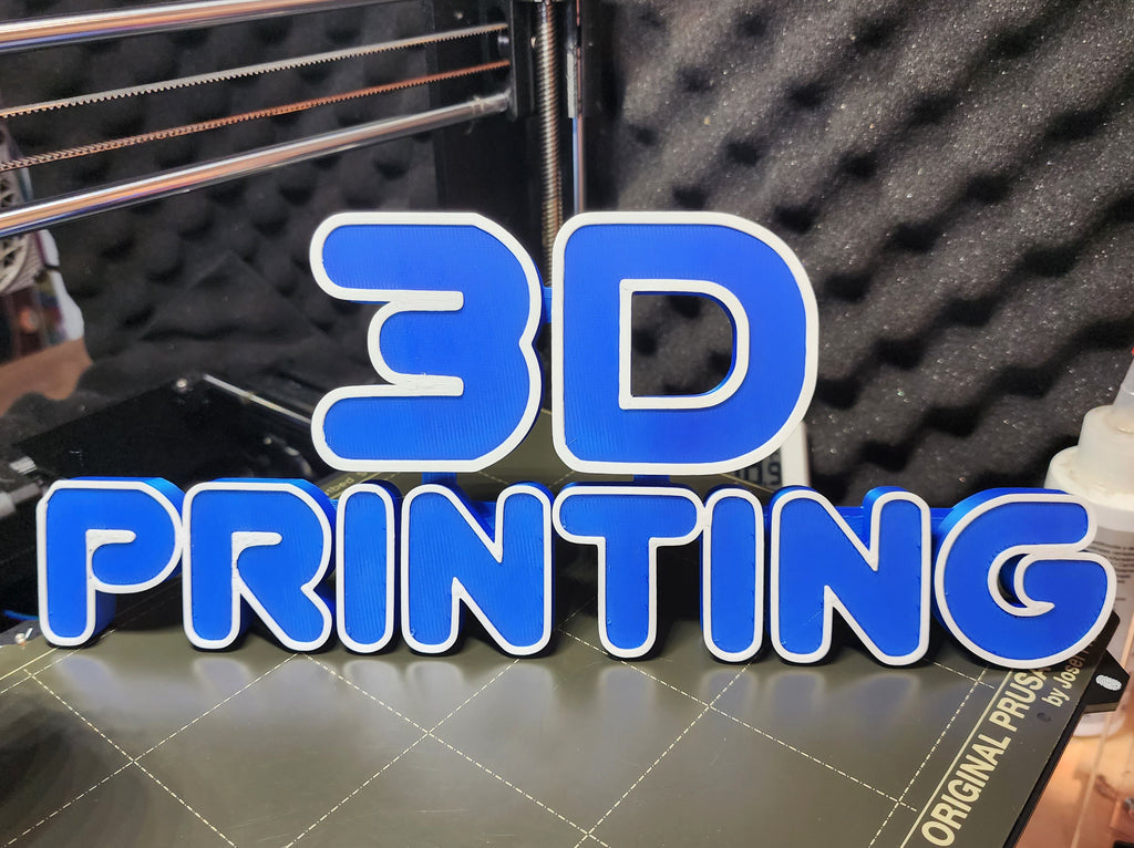 3D Printing Sign 2-color w/stand