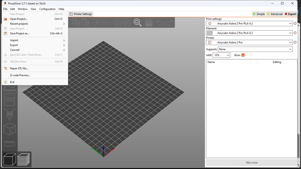 My Prusa Slicer profile for Anycubic Kobra 2 Pro