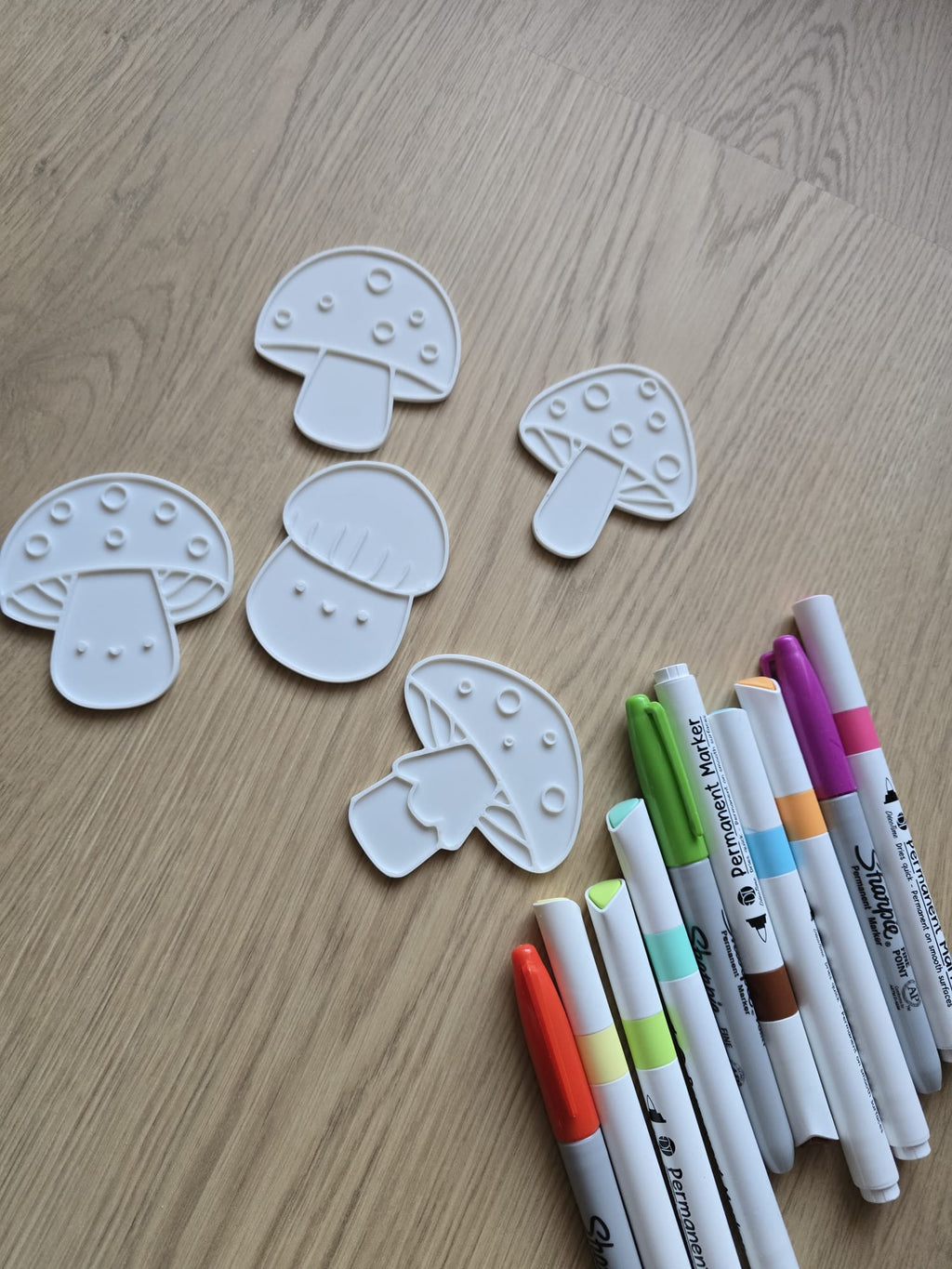 Mushroom Coloring Cute Kawaii Set Marker