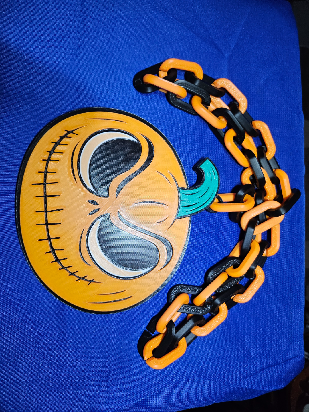 Jack Skellington Halloween Pumpkin Emblem Chain