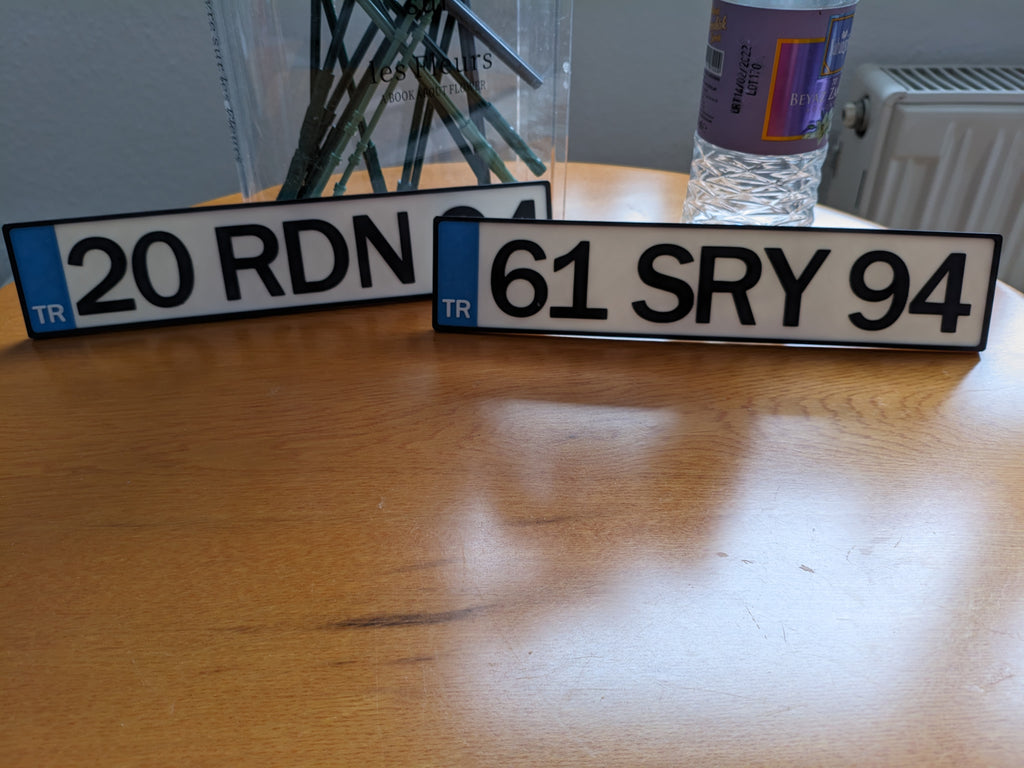 Customizable Turkish License Plate with Flag