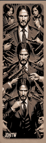 Set of 3 bookmarks as Fan Art - John Wick Portraits with lots of Guns