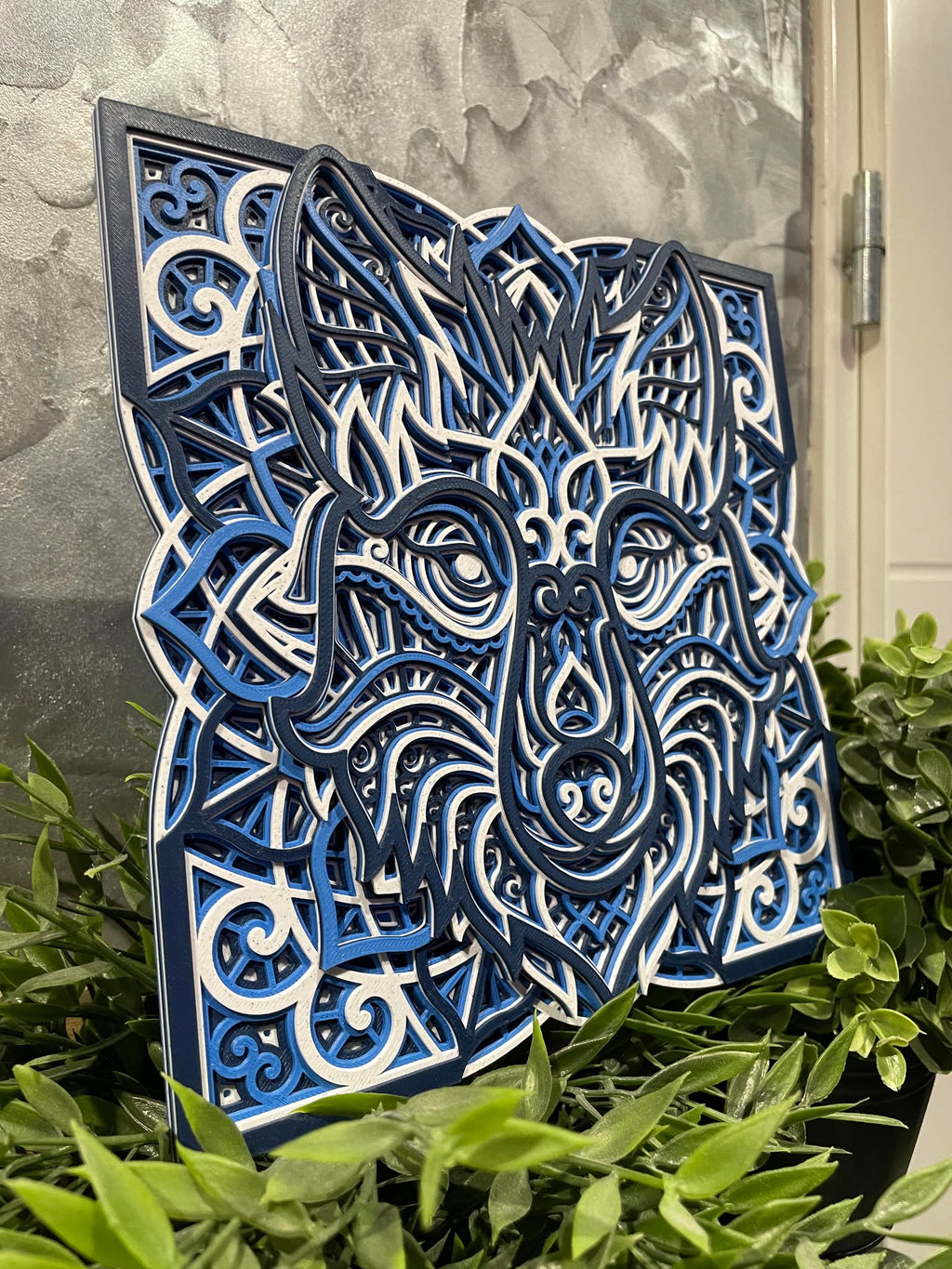 Customizable Layered Mandala Wolf