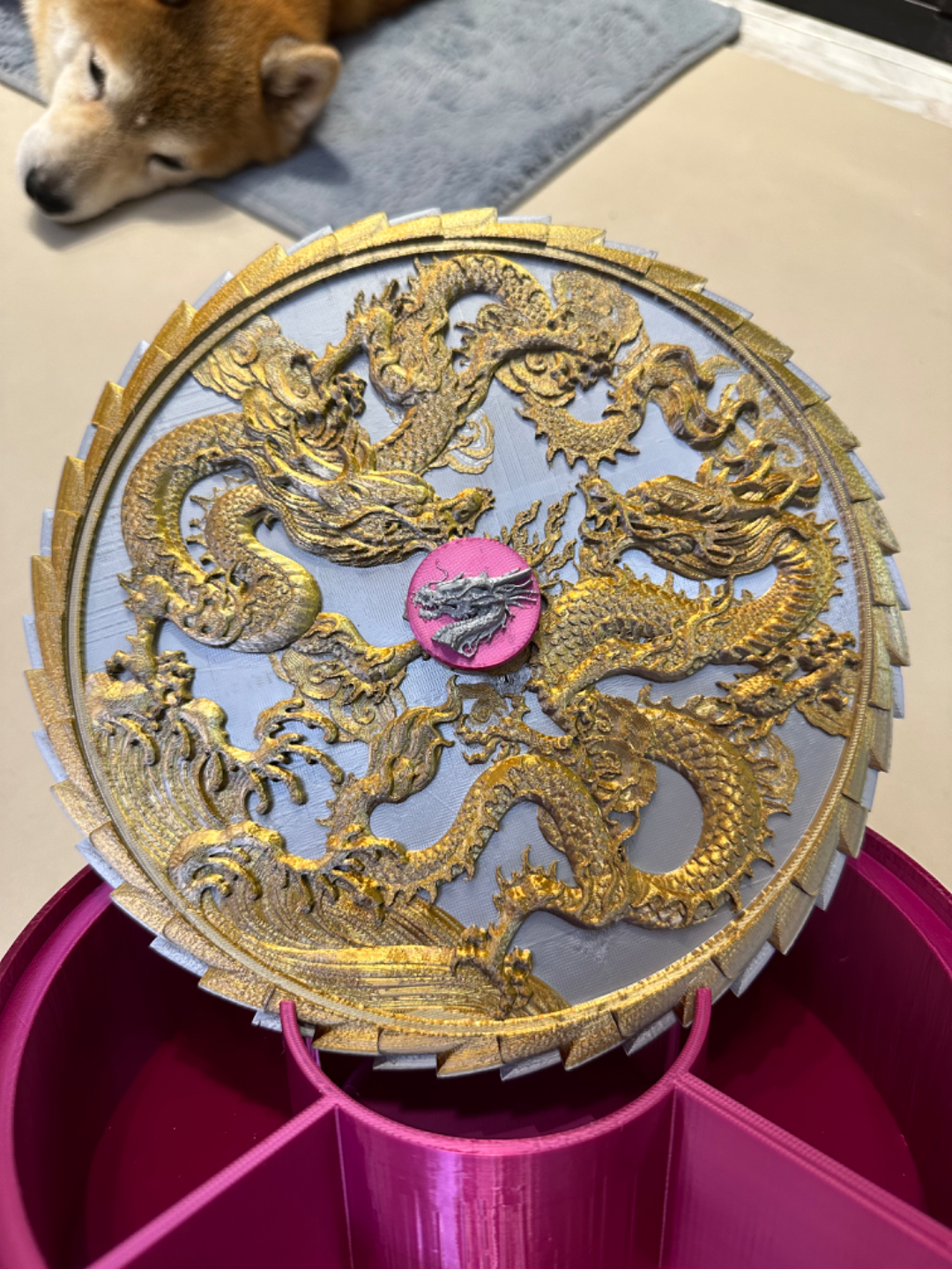 Dragon Sculpture Box (全盒) with storage for Elemental Dragon Coaster set